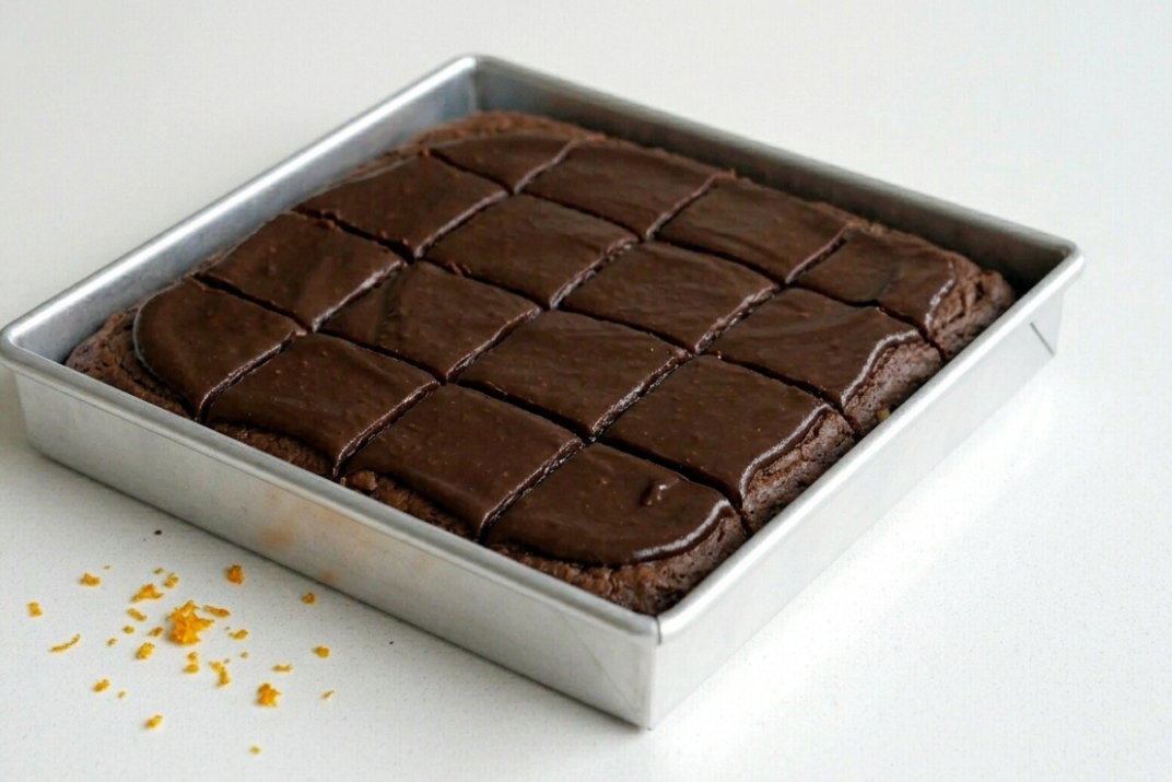 Brownies de chocolate con naranja