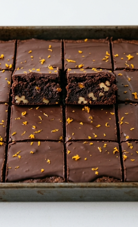 Brownies de chocolate con naranja