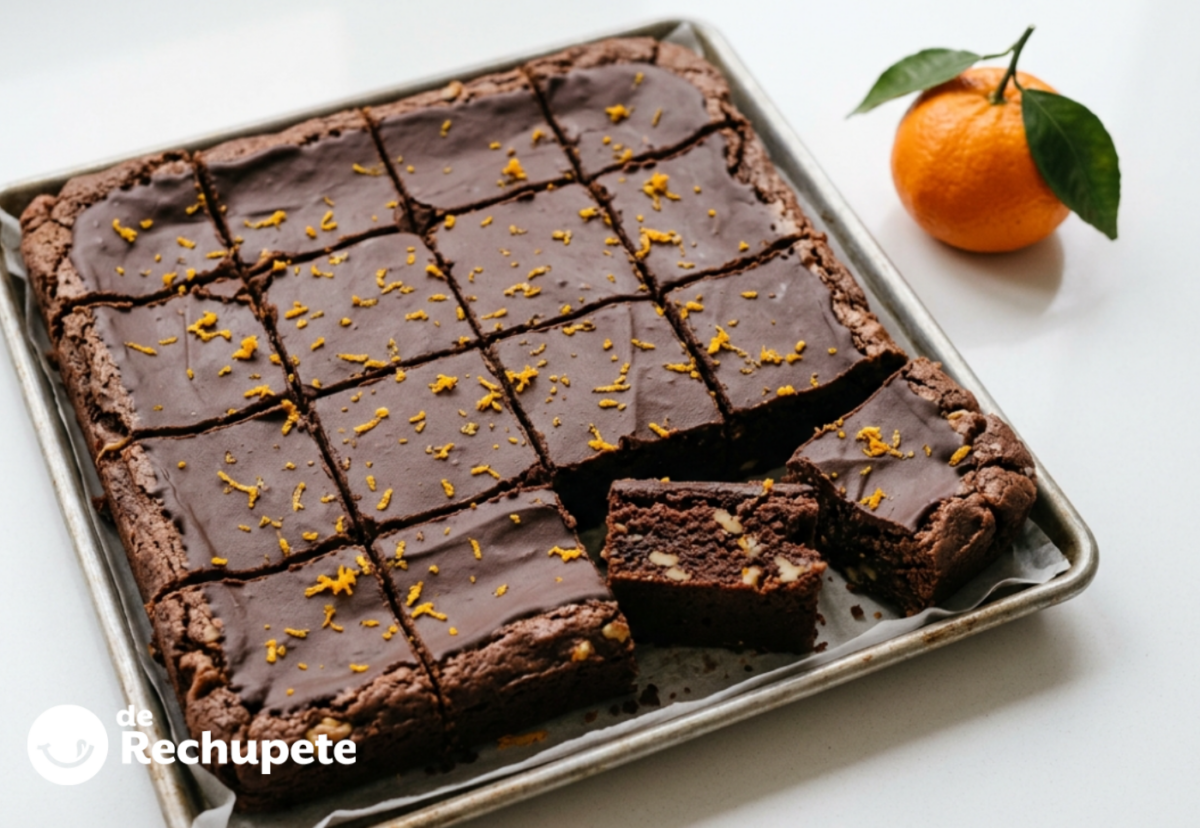 Brownies de chocolate con naranja. Una mezcla explosiva y muy resultona