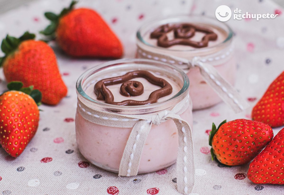 Pudin de fresas y plátano