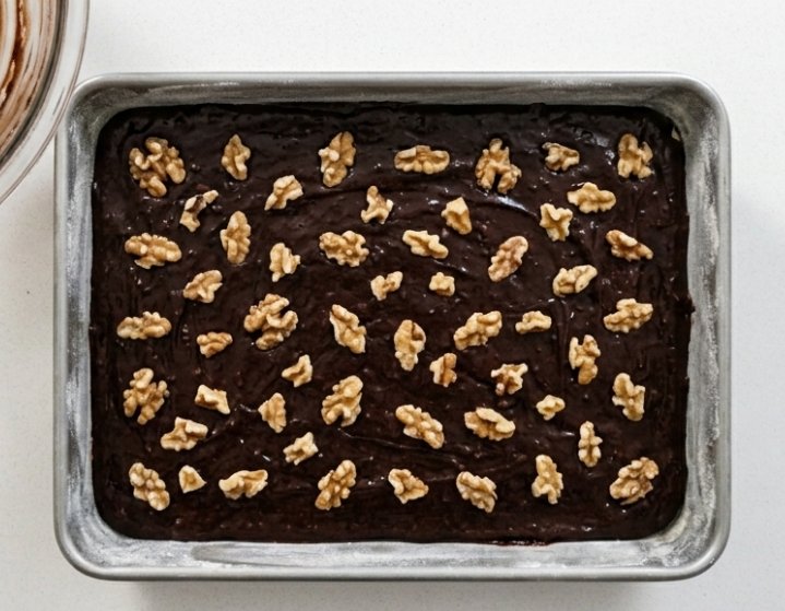 Brownies de chocolate con nueces y avellanas