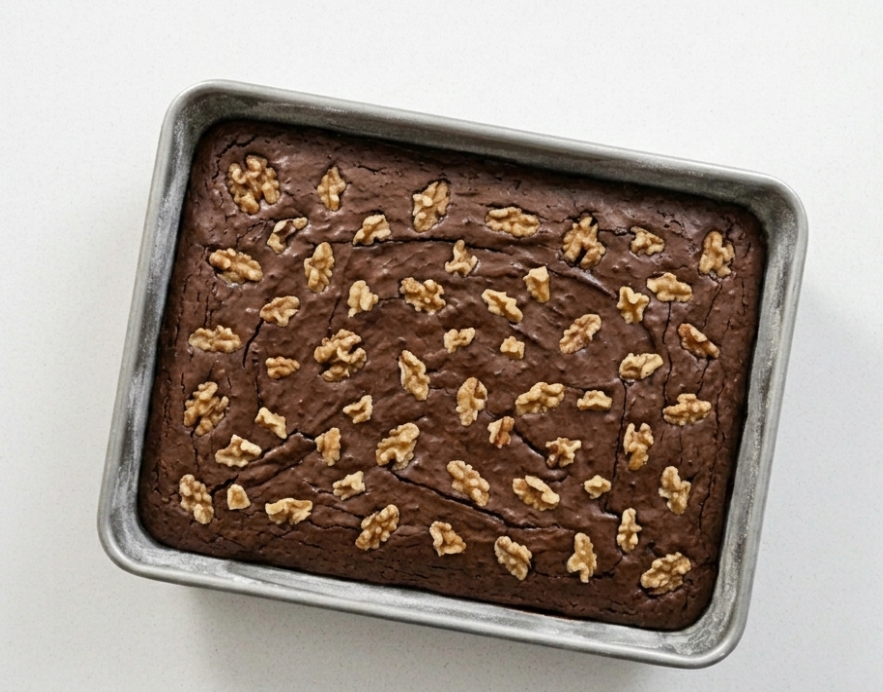 Brownies de chocolate con nueces y avellanas