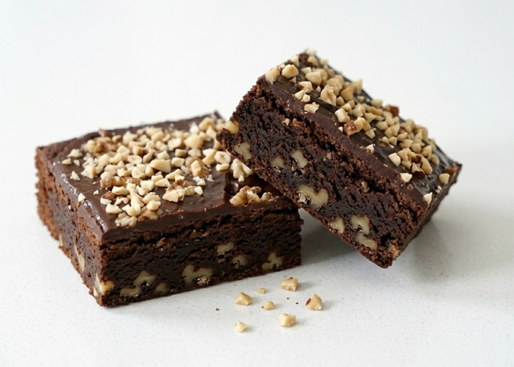 Brownies de chocolate con nueces y avellanas