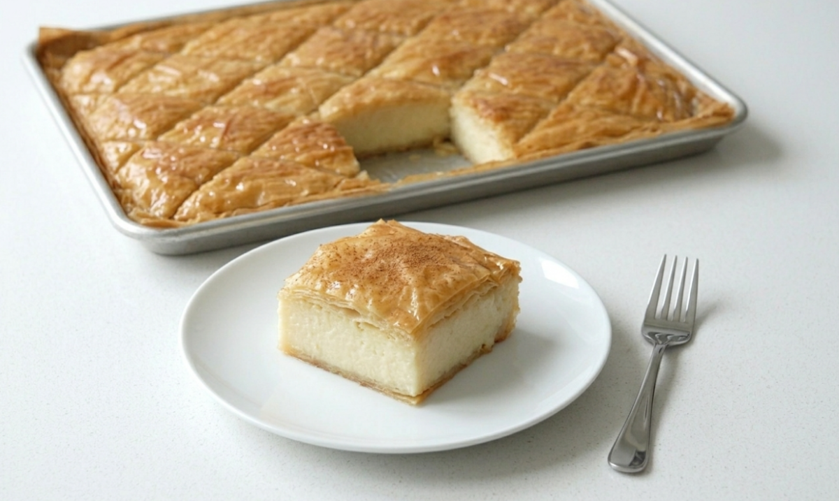 Pastel de leche griego, el delicioso galaktoboureko