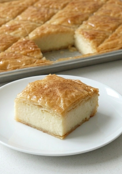 Pastel de leche griego, el delicioso galaktoboureko
