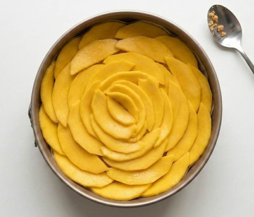 Pastel de manzana y mango