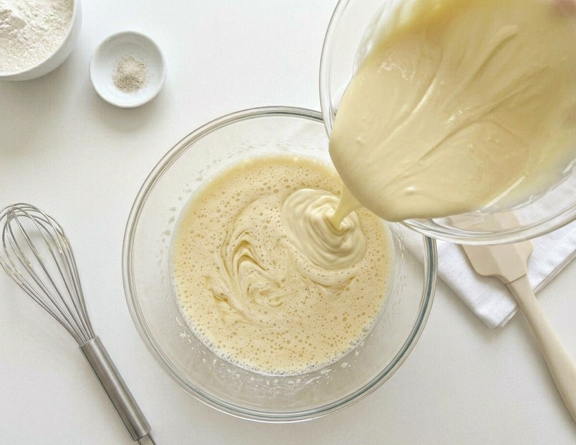Coulant de chocolate blanco o soufflé blanco