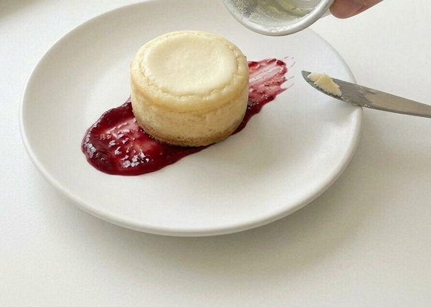 Coulant de chocolate blanco o soufflé blanco