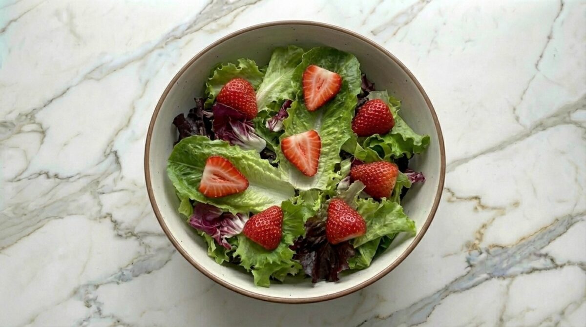 Ensalada de queso fresco con fresas paso a paso
