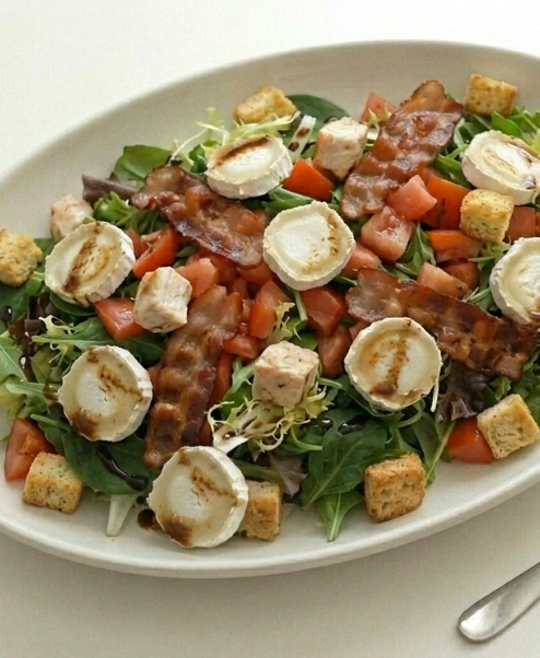 Ensalada templada de pollo y bacon