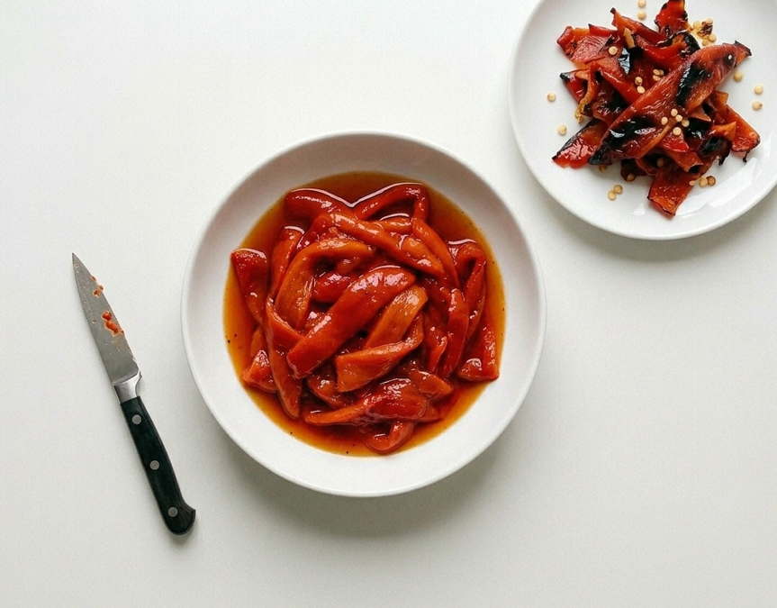 Ensaladillo (Ensalada + Bocadillo) de pimientos y atún