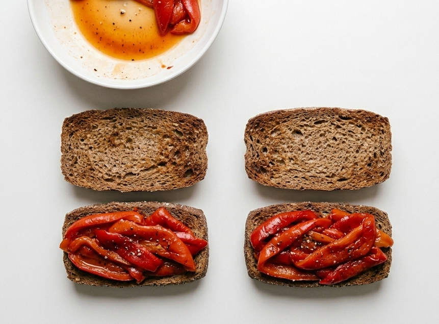 Ensaladillo (Ensalada + Bocadillo) de pimientos y atún