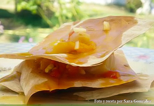 Ensalada crujiente de pasta brik con escalibada