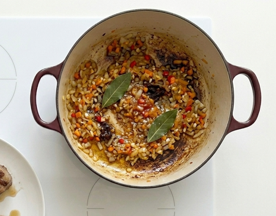 Judías de la granja con albóndigas de rabo de toro