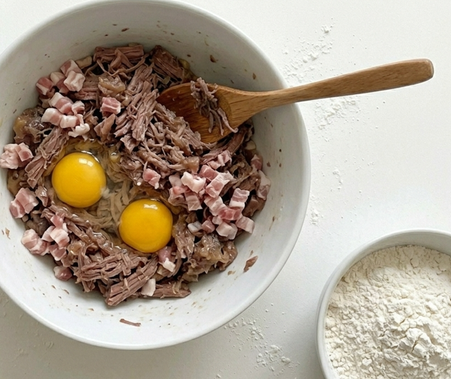 Judías de la granja con albóndigas de rabo de toro