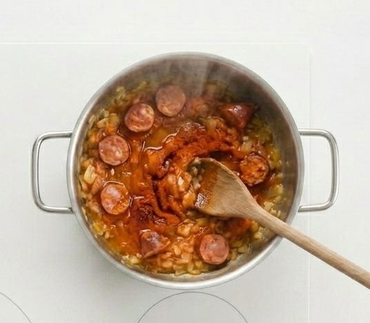 Potaje de guisantes con chorizo