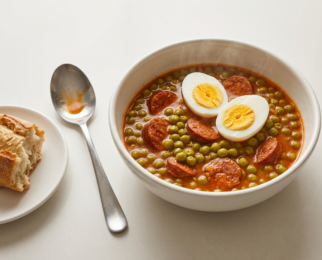 Potaje de guisantes con chorizo
