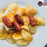 Huevos rotos con chistorra