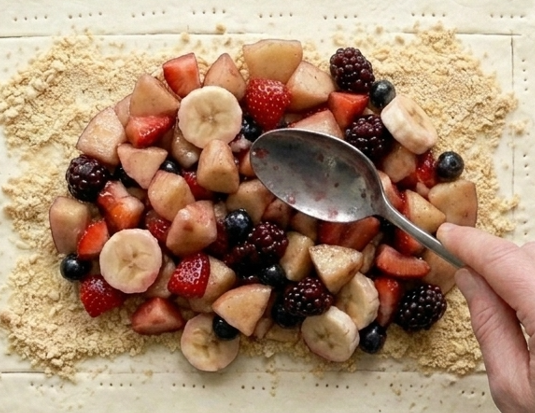 Tarta con frutas de Primavera