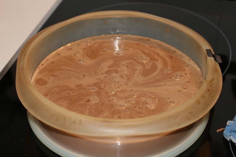 Tarta de chocolate mexicana con frambuesas