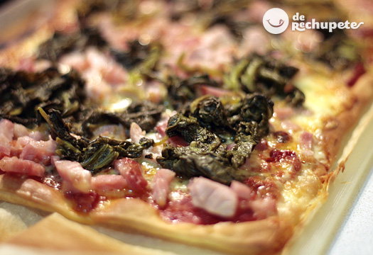 Pizza de lacón con grelos