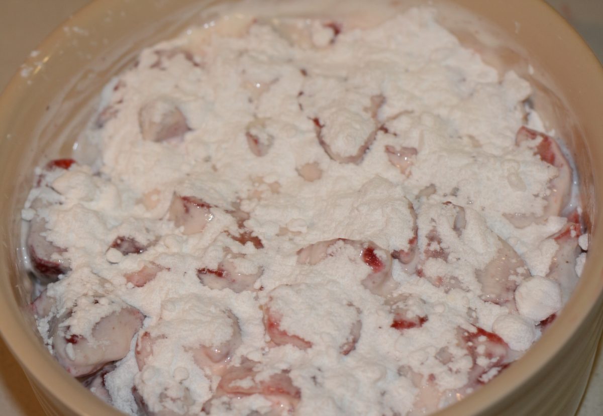 Fresas con yogurt griego al caramelo