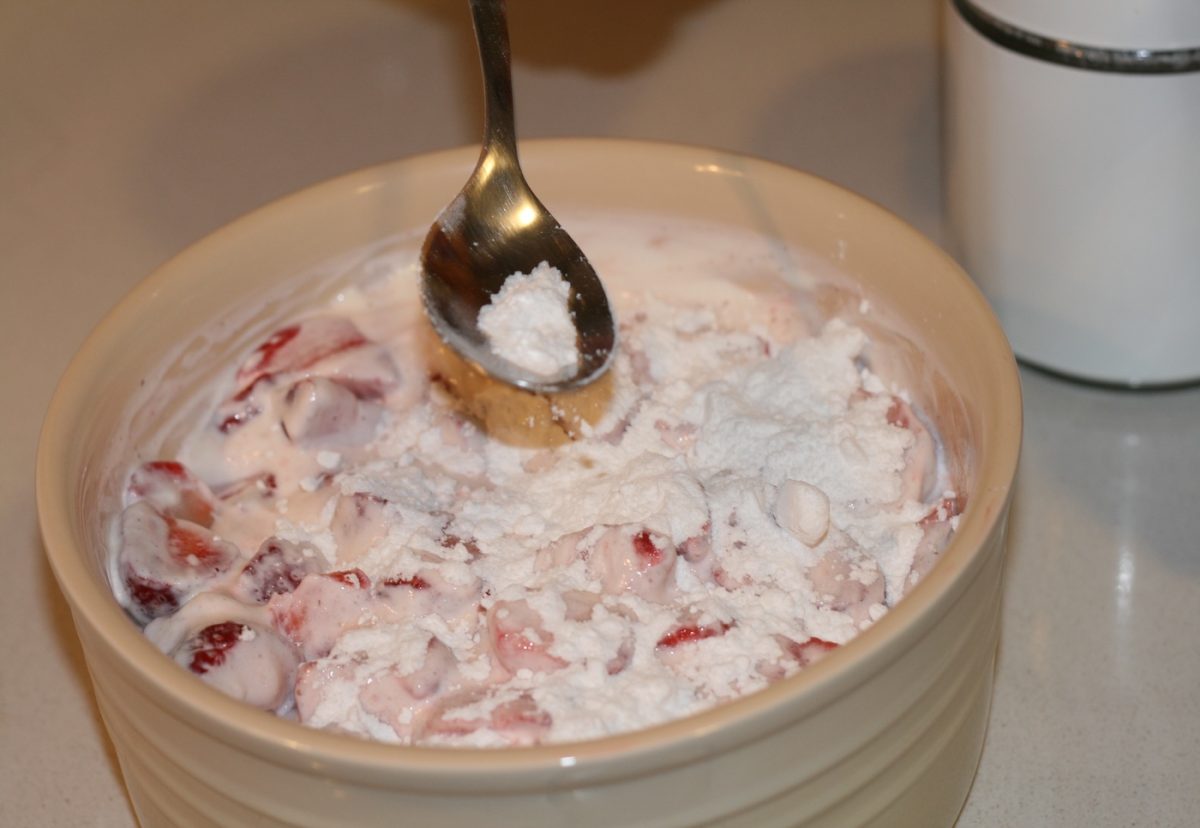 Fresas con yogurt griego al caramelo