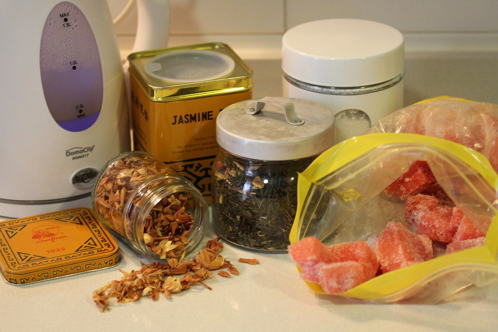 Sorbete de sandía y té de jazmín