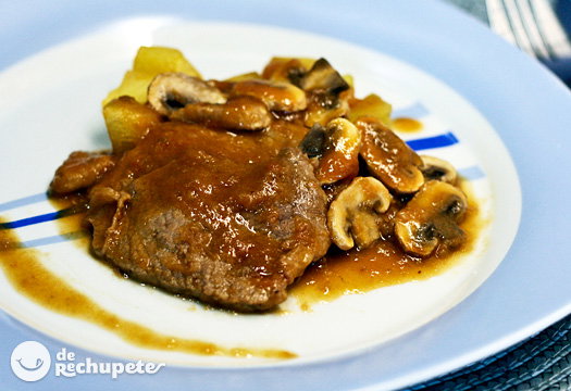 Guiso de ternera con champiñones