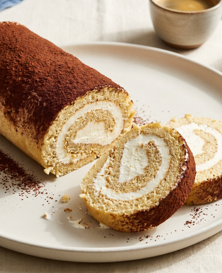 Dos postres en uno: Brazo de gitano y Tiramisú