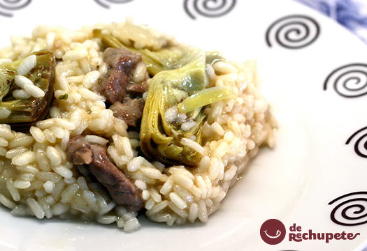 Arroz con alcachofas y cordero: Risotto agnello e carciofi