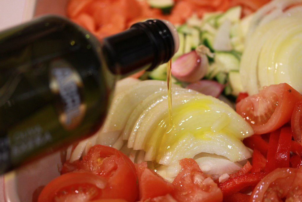 Lenguado al horno con verduras