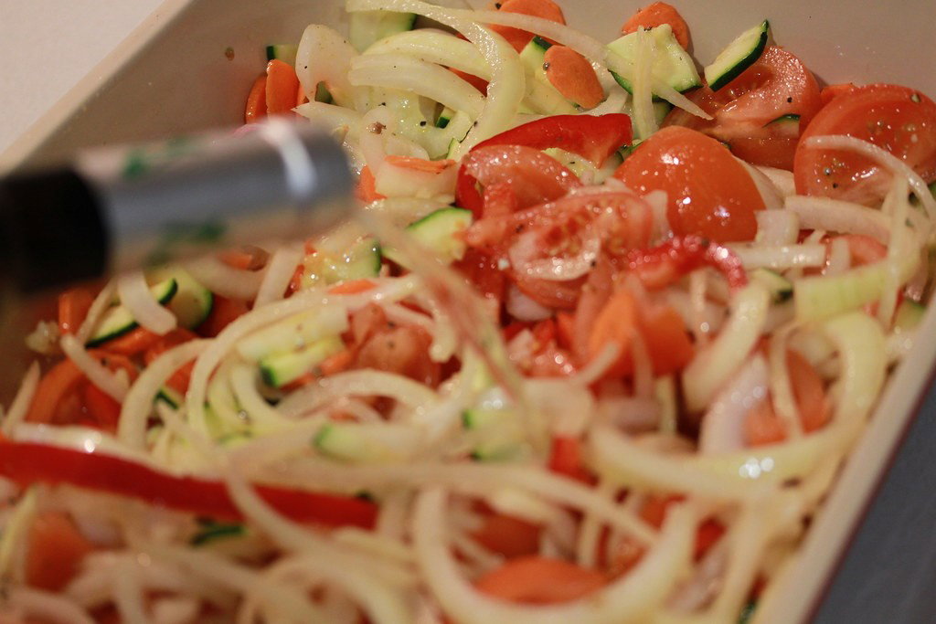 Lenguado al horno con verduras