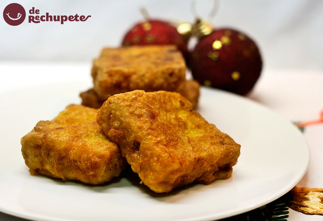 Leche frita con turrón de Jijona