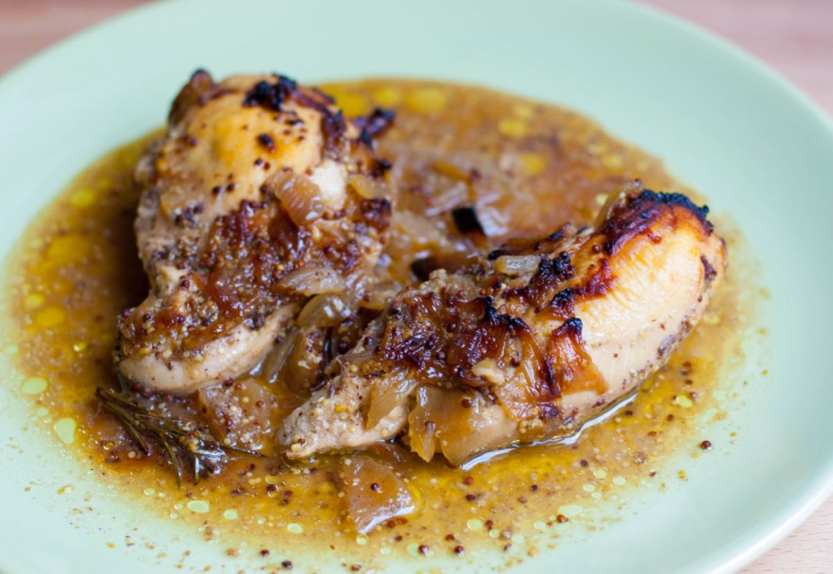 Pollo a la mostaza