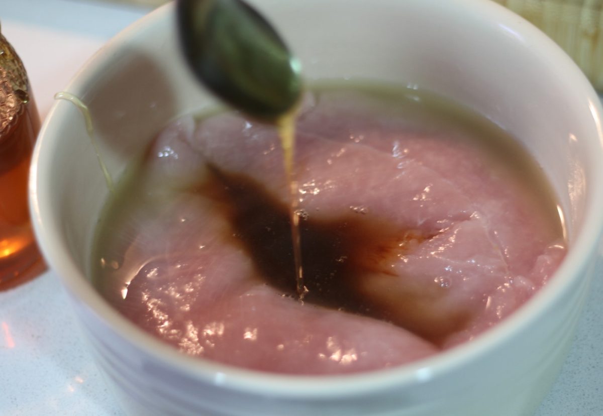 Solomillo de pavo en salsa de soja y piña