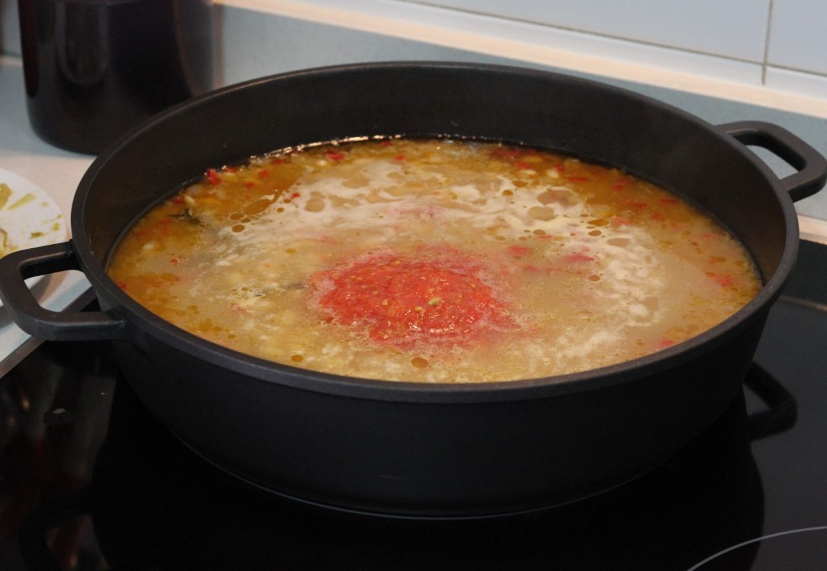 Fabes con bacalao y almejas