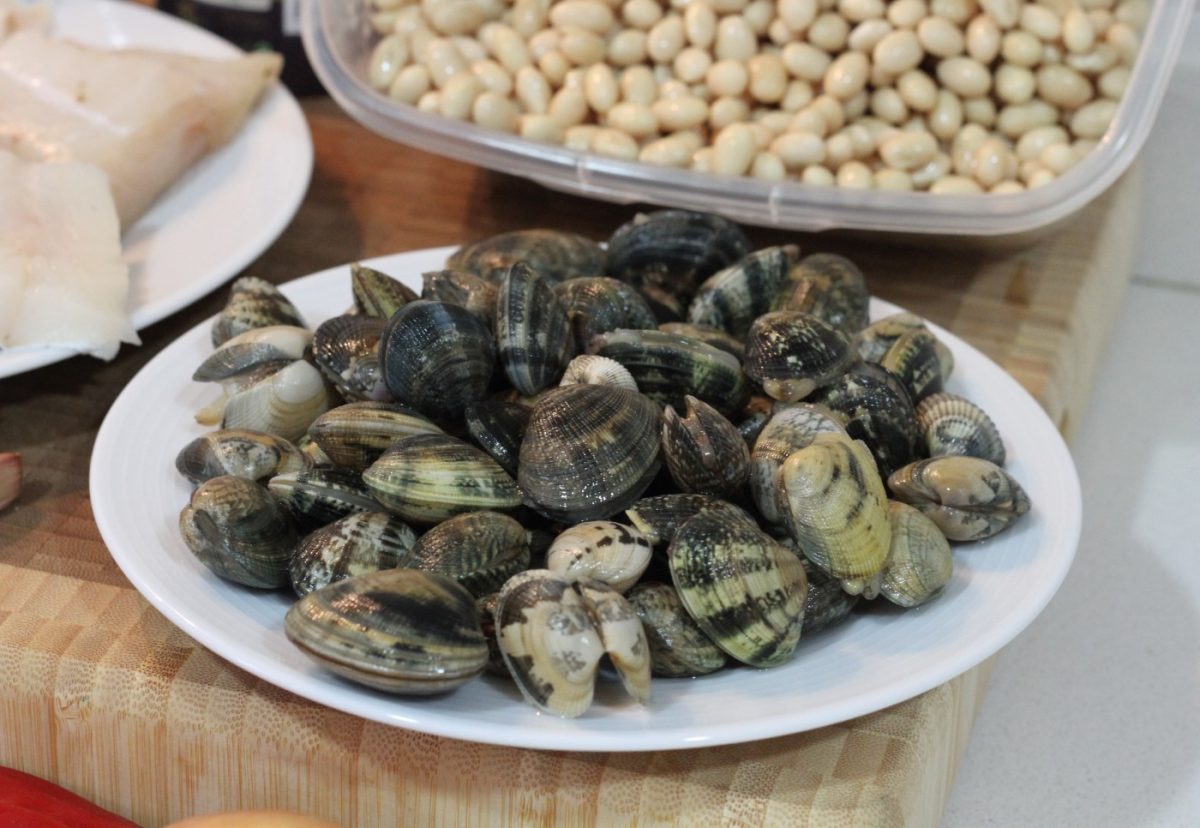 Fabes con bacalao y almejas
