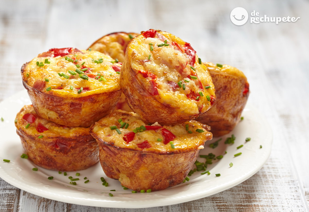 Magdalenas de queso de cabra y tomate