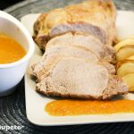 Lomo de cerdo asado con manzana