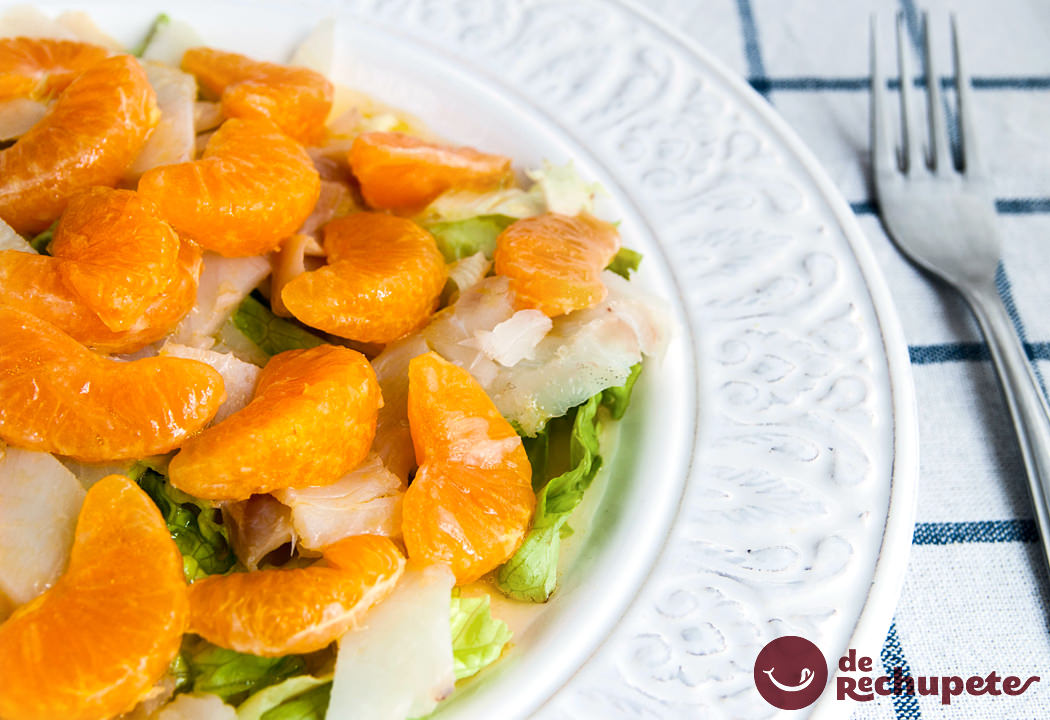 Ensalada de bacalao y mandarinas