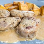 Solomillo de cerdo con salsa de queso