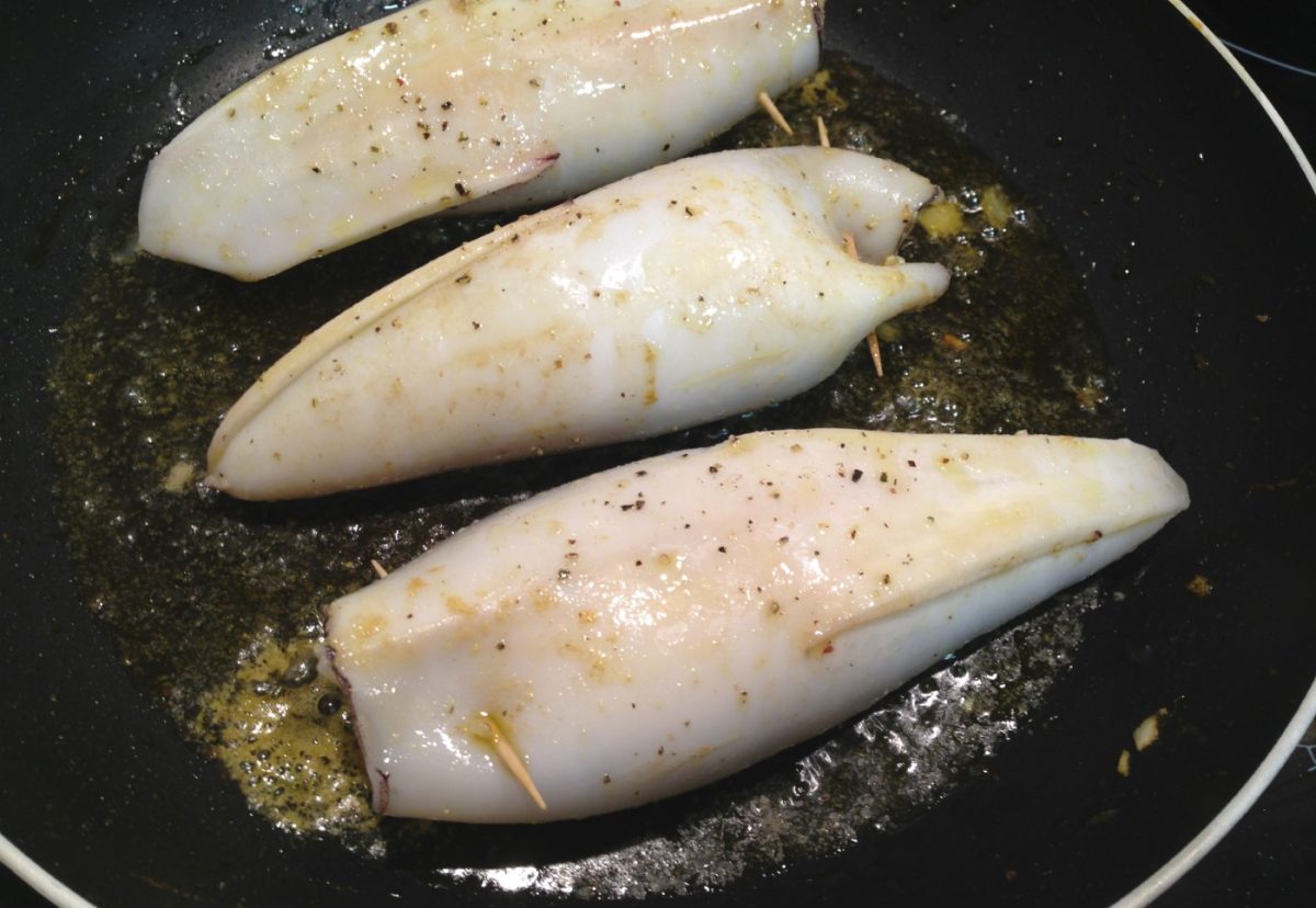Calamares rellenos de mejillones