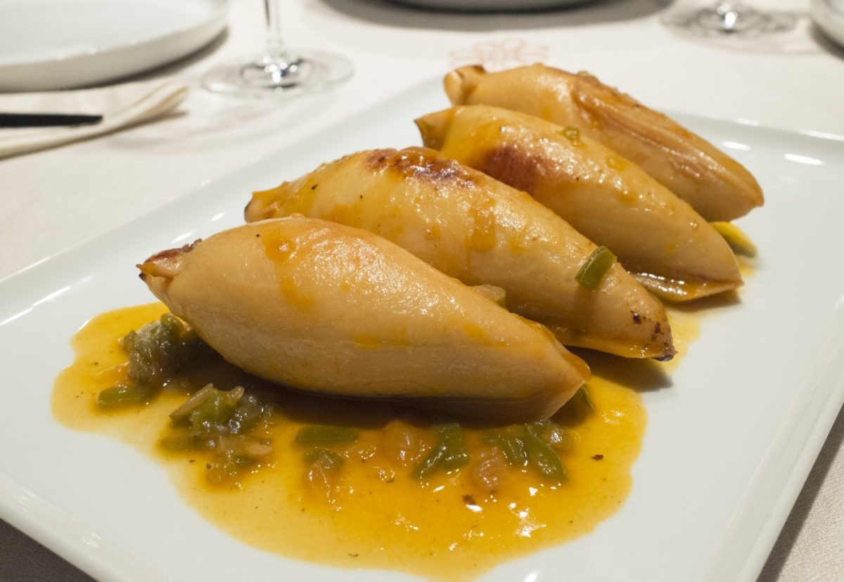 Calamares rellenos de mejillones