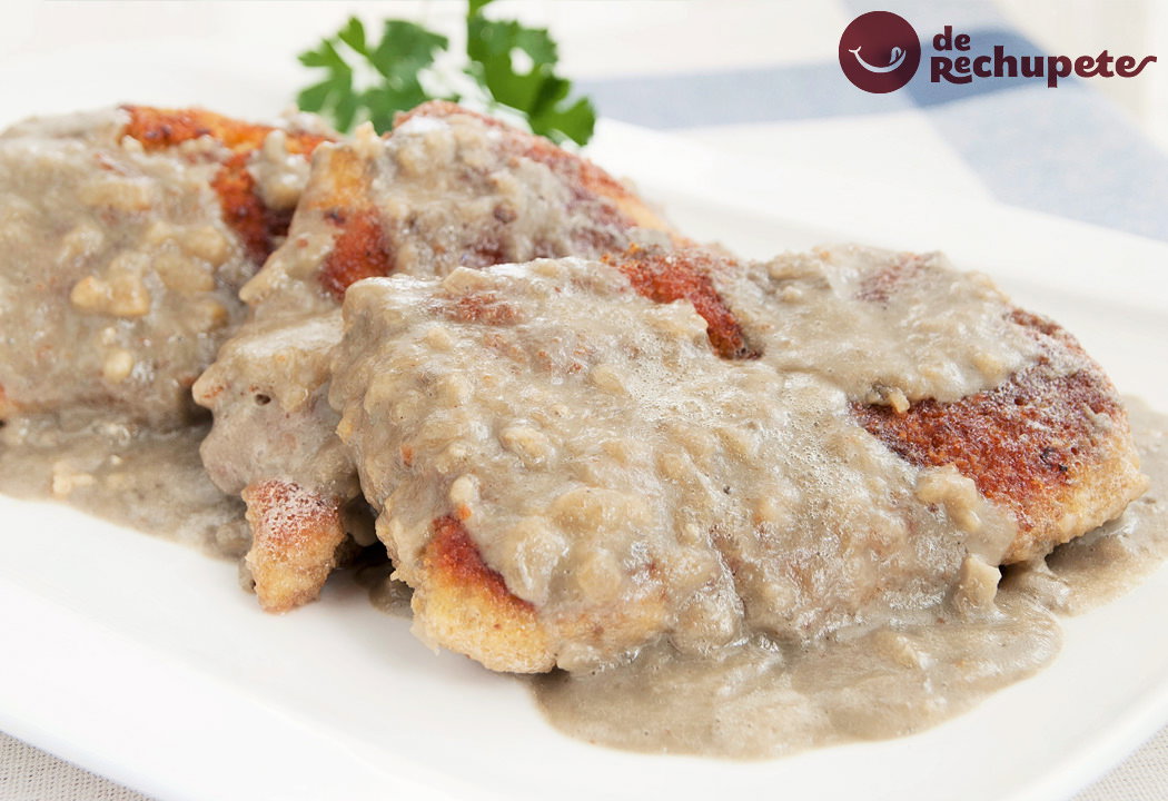Escalopines al cabrales. Receta asturiana