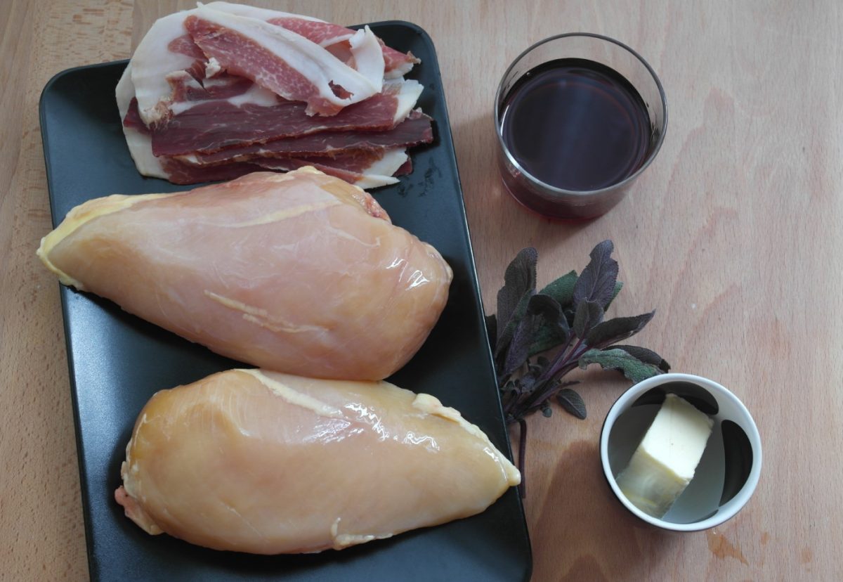 Saltimbocca de pollo. Receta italiana
