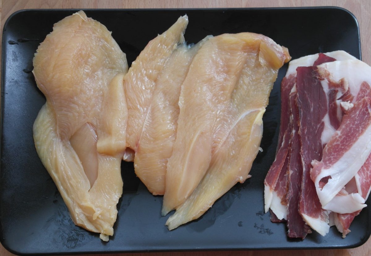 Saltimbocca de pollo. Receta italiana