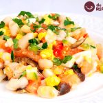 Empedrat. Ensalada de alubias blancas y bacalao. Receta catalana paso a paso