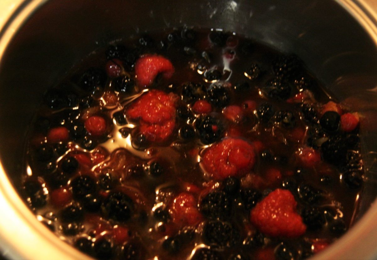 Pudin de queso con frutos rojos