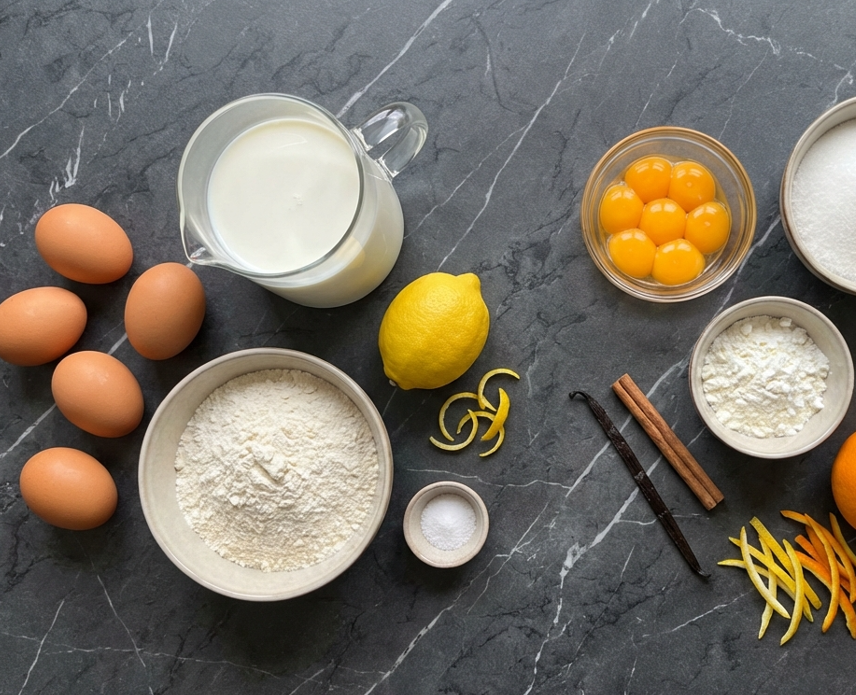 Milhojas de filloas caramelizadas con crema catalana